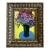 Contemporary Original Alexandra Brown Pop Floral Still Life Painting Chunky Vintage Frame For Sale