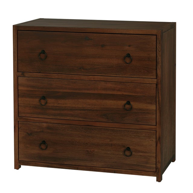 Brown Lark 34 in. W Rectangular Wood 3 Drawer Dresser, Walnut For Sale - Image 8 of 8