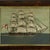 Antique Sailor's Woolwork Embroidery Picture of a three masted ship. The embroidery is worked in wool and cotton in a...