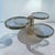 Striking and rare vintage modern coffee table by Leon Rosen for Pace Collection features four brass plated cantilever...