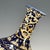 Ceramic Vintage Chinese Blue Ground Gilt Dragon Vase With Old Museum Label For Sale - Image 7 of 9