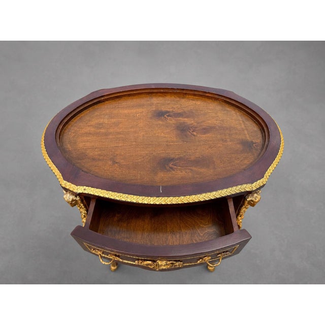 1960s 1960s French Louis XVI Mahogany Marble Side Table-1 Pc For Sale - Image 5 of 11