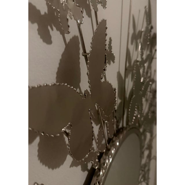 Global Views Global Views Butterfly Mirror – Nickel Plated Brass Sculptural Wall Mirror (2 Available) For Sale - Image 4 of 7