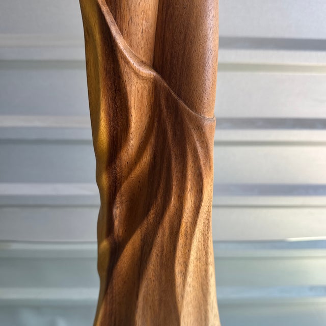 Wood 1980s Wood Carved Sculpture of Nude Woman For Sale - Image 7 of 10