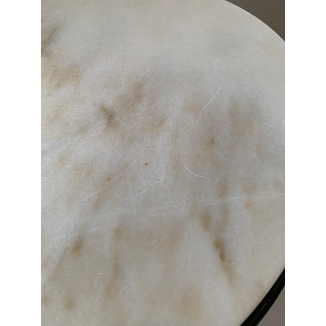 1950s Iron and Marble Side Table For Sale - Image 4 of 4