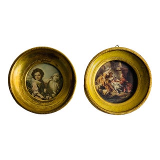Vintage Italian Framed Portraits - Set of 2 For Sale