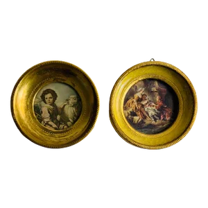 Vintage Italian Framed Portraits - Set of 2