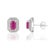 Contemporary 1.64ct Ruby & Double Halo Diamond Earrings in 14k Gold- 2 Pieces For Sale - Image 4 of 17