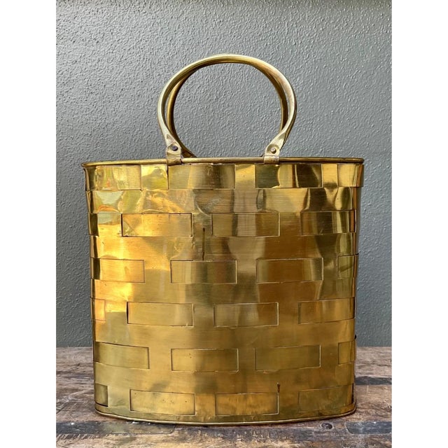 Vintage Brass Woven Bag For Sale - Image 11 of 12