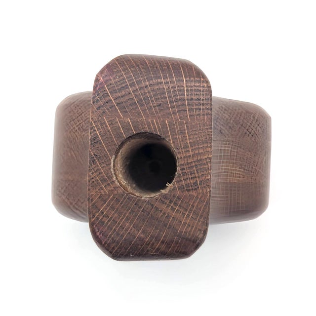 Vintage Oak Wood Candle Holder For Sale - Image 9 of 10