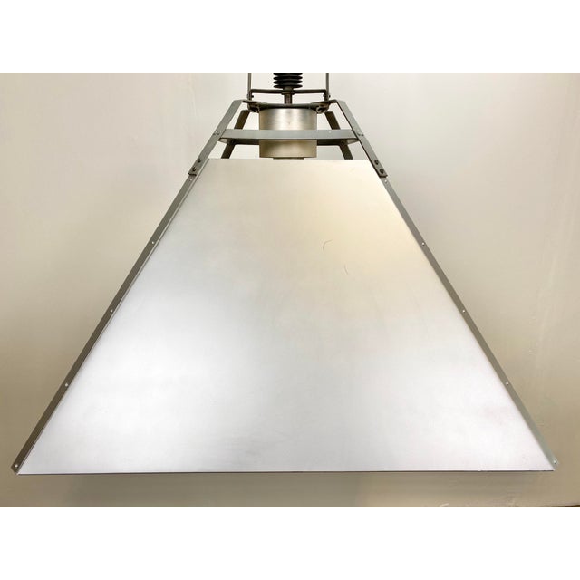 1970s Large Industrial Silver Ceiling Lamp, 1970s For Sale - Image 5 of 15