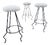Steel and Wool Barstools, Set of 3 For Sale