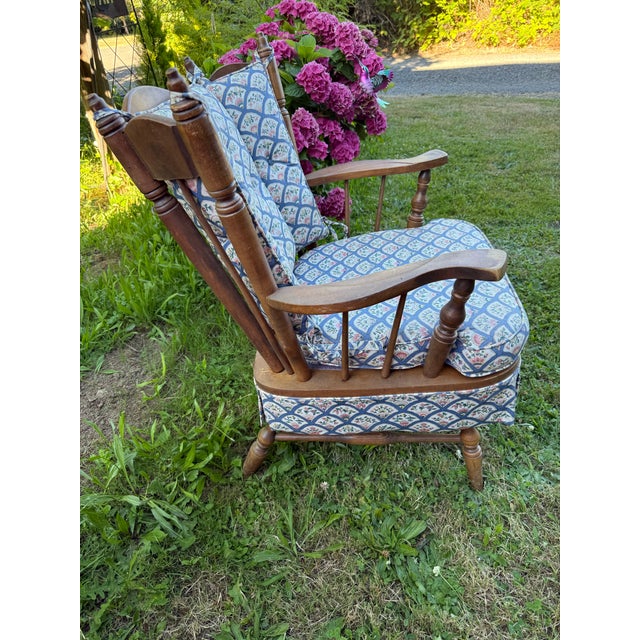 Chestnut Vintage Solid Maple Slipper Rocker For Sale - Image 8 of 12
