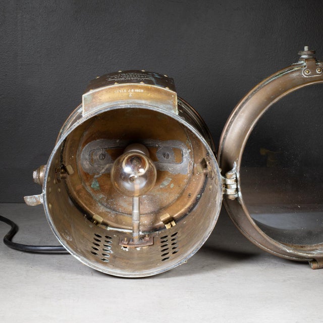 Copper Antique the Rushmore Industrial Searchlight c.1905 For Sale - Image 8 of 9