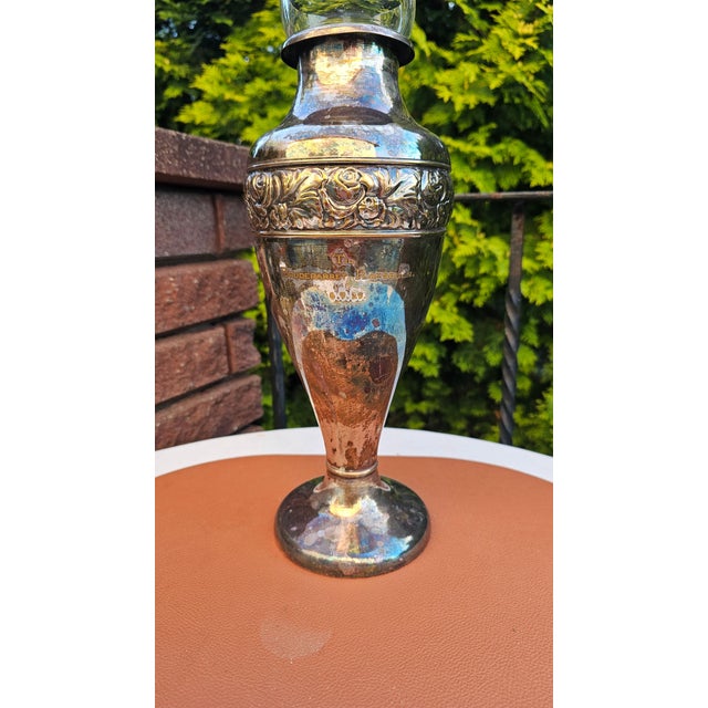 Art Deco Silver-Plated Vase with Glass Insert, 1929, Set of 2 For Sale - Image 4 of 13