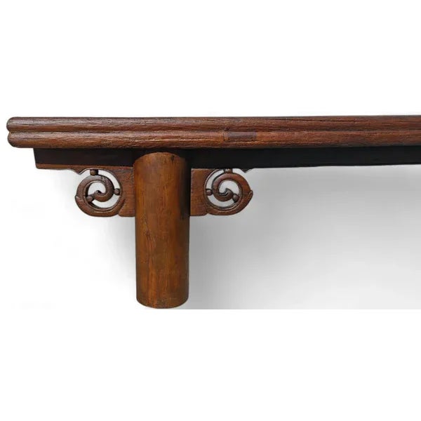 Late 18th Century 81" Inch Long Antique Chinese Brown Coffee Table For Sale - Image 9 of 11