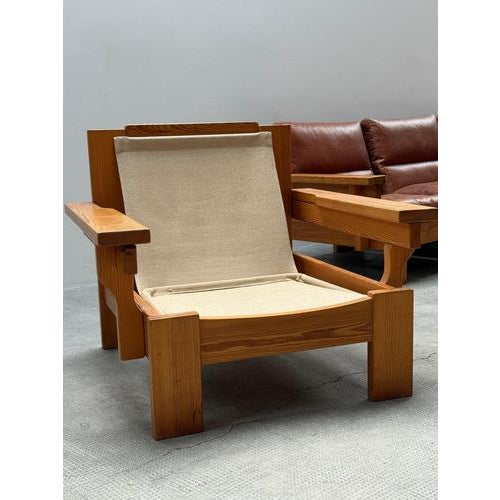 Scandinavian Modular Sofa in Pine and Cognac Leather, 1970s, Set of 4 For Sale - Image 10 of 18