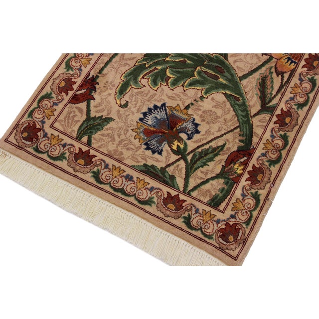 Shabby Chic Beautiful 1990's Pak-Persian Beige/Green Wool Rug - 2'0'' X 3'2'' For Sale - Image 3 of 9