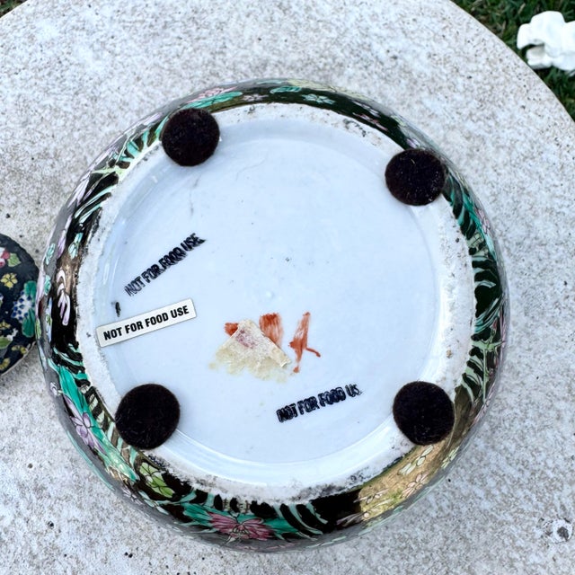 Mid 20th Century Vintage Chinese Hand Painted Porcelain Ginger Jar For Sale - Image 5 of 7