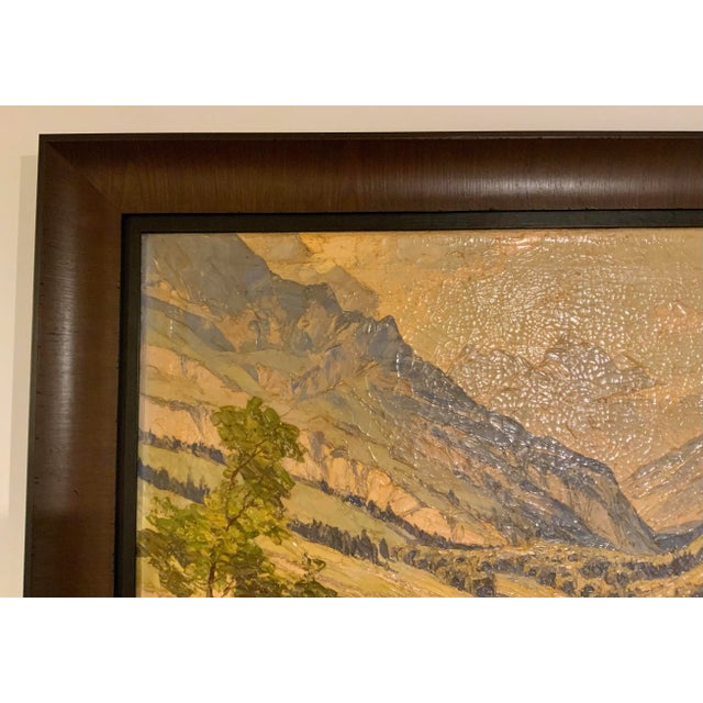 Rustic Tranquil Vintage Impasto Plein Air Landscape Oil Painting on Canvas by Ernst Carl Walter Retzlaff For Sale - Image 3 of 6