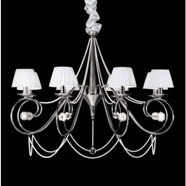Victory Rose Chandelier in Chrome and Italian Cut Glass by Aggiolight For Sale - Image 4 of 7