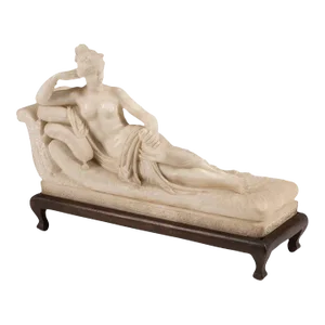 Pauline Bonaparte as Venus Victrix Alabaster Sculpture After Antonio Canova