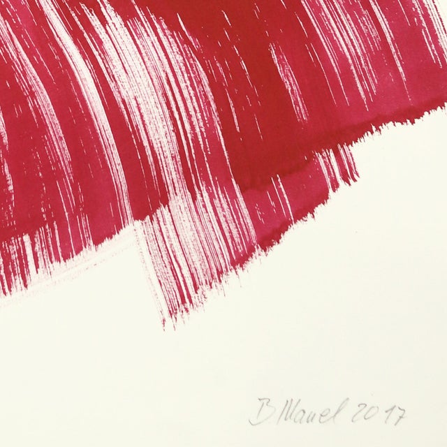 2010s The Red Cloth 138 - Minimalist Figurative Ink Painting on Paper Original Artwork by Bettina Mauel For Sale - Image 5 of 5