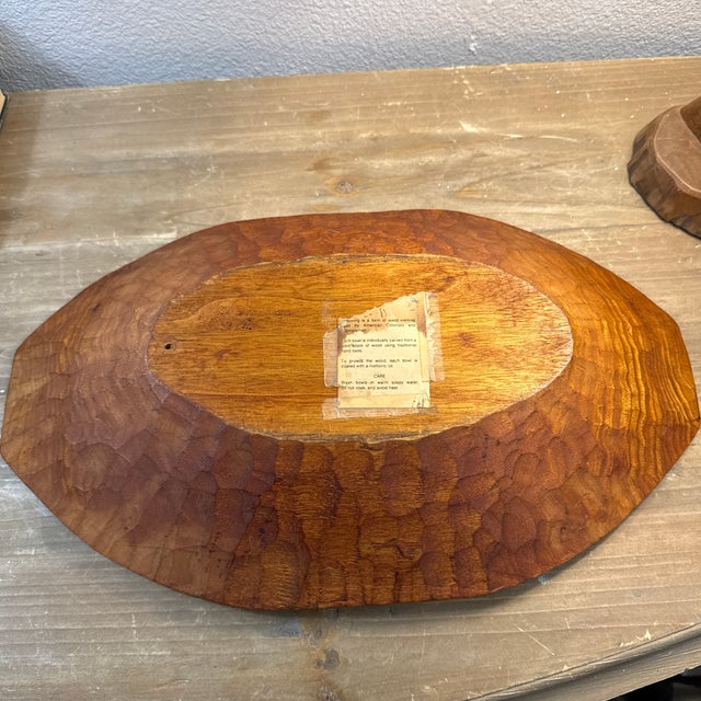 American Antique Bread Dough Bowl Belted Made With Hand Tools- For Sale - Image 3 of 8