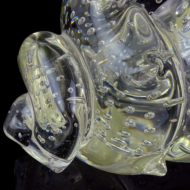 Antique Murano Seguso Vetri d'Arte Poli Italian Art Deco Glass Conch Seashell Figure Sculpture For Sale - Image 10 of 11
