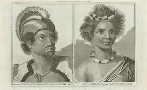 Hogg, Regalia of the Sandwich Islands: Portraits in Traditional Attire, 1790, Print