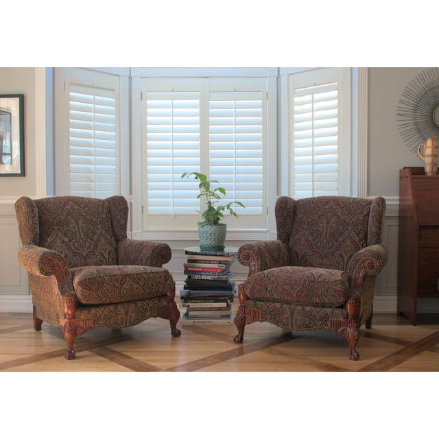 These Councill wing back chairs are a perfect example of traditional American luxury. Expertly constructed in the classic...