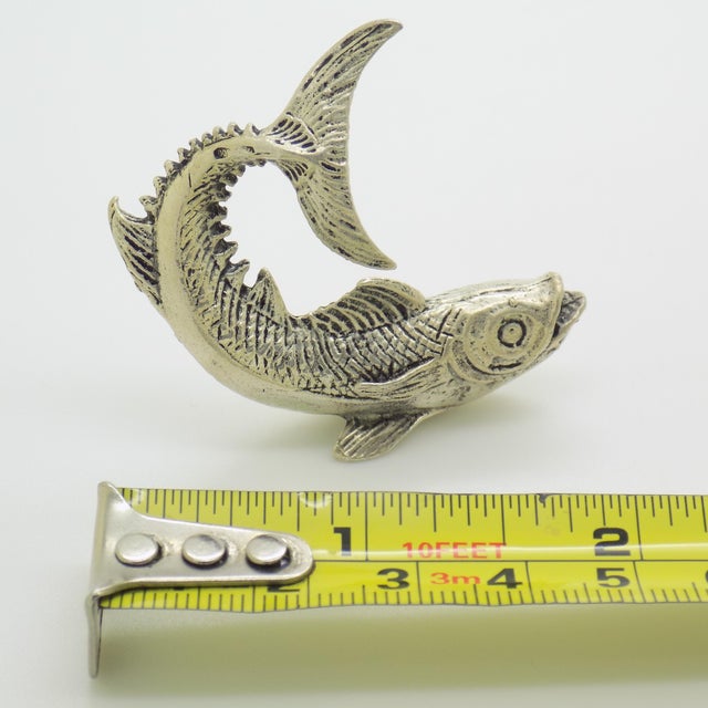 Vintage Italian Silver 800 Good Luck Fish Figurine with Raised Tail, 1950s For Sale - Image 10 of 11
