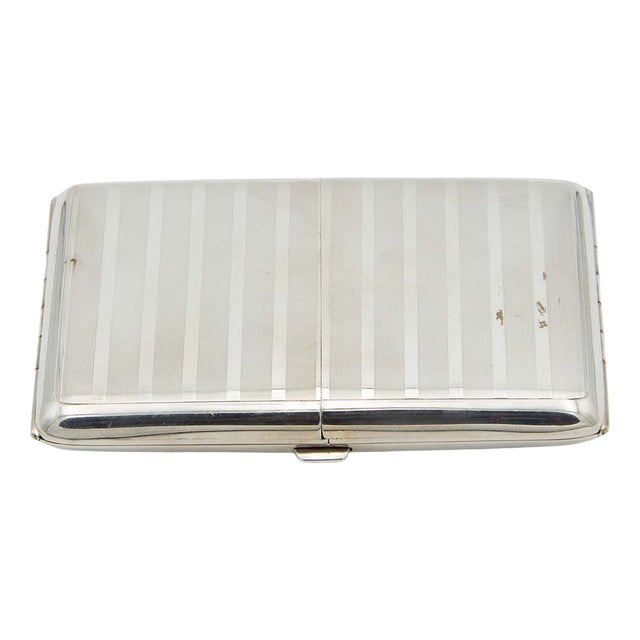 Guilloche Silver Cigarette Case For Sale