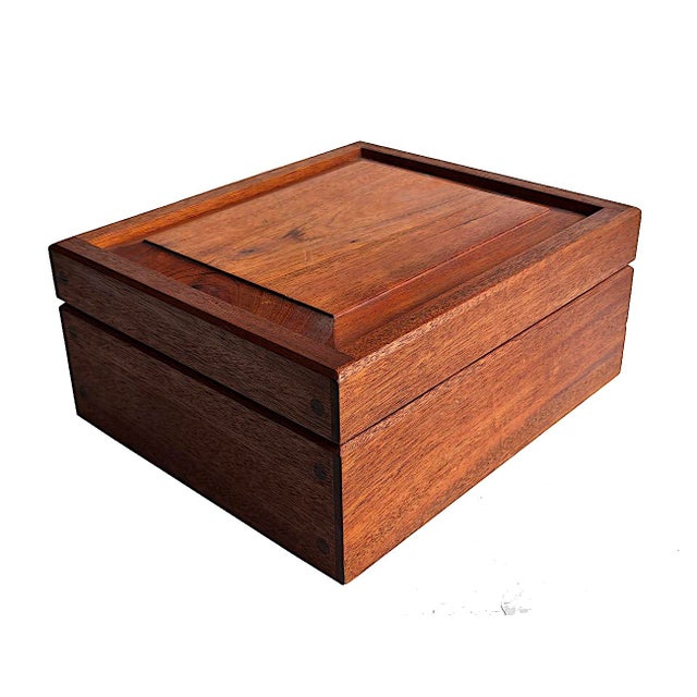 Wood Vintage Tropical Hardwood Humidor With Spanish Cedar Lining For Sale - Image 7 of 15
