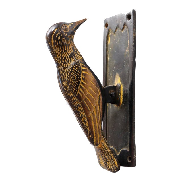 Green Brass Woodpecker Door Knocker Chairish