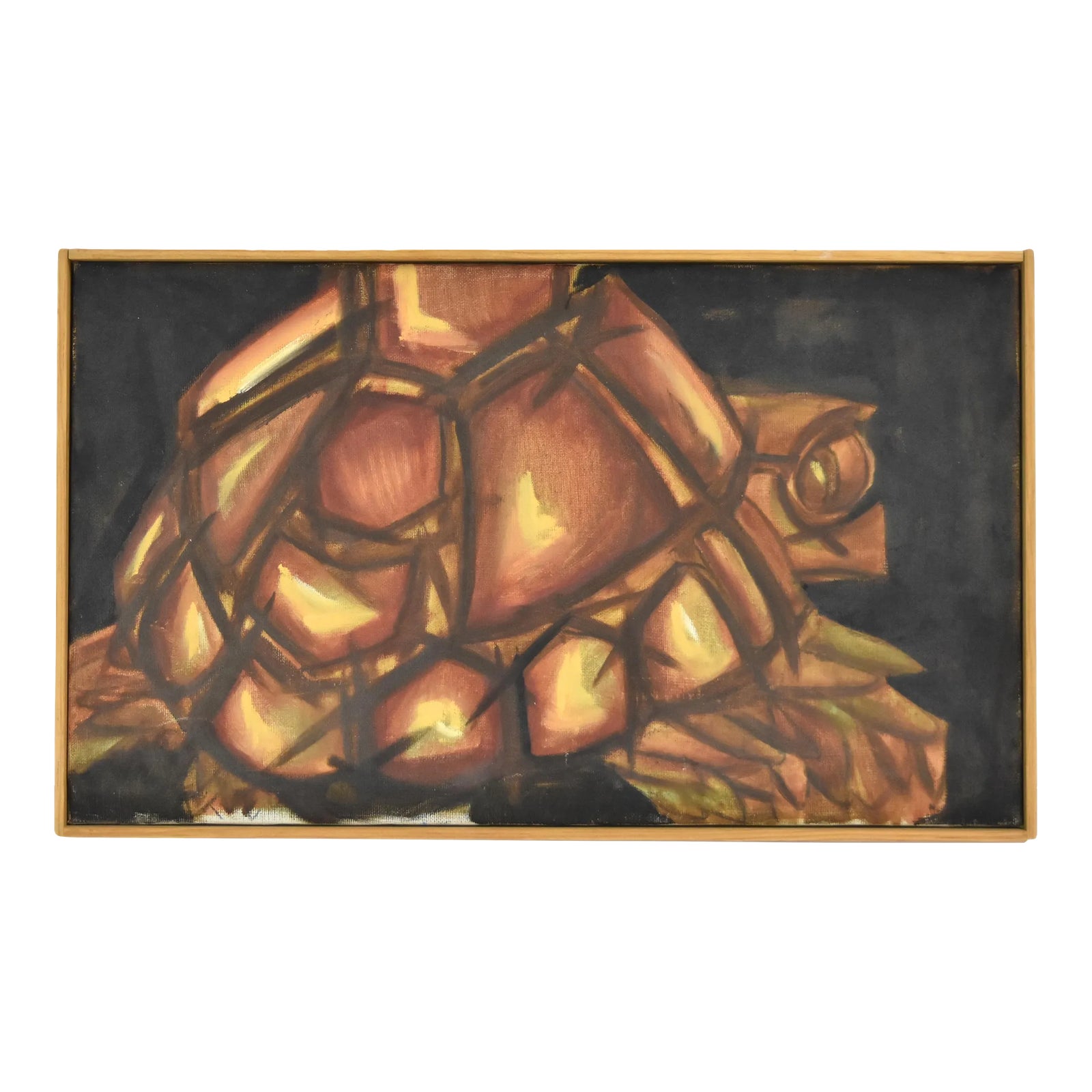 Mid-Century Modern Abstracted Turtle Oil Painting Jay Shriver | Chairish