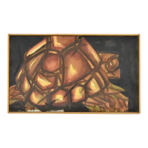 Mid-Century Modern Abstracted Turtle Oil Painting Jay Shriver