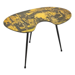 Mid-Century Modern Low Table in Wood and Metal, Italy, 1950s For Sale