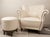 Vintage Lounge Chairs and Ottomans in Cream, 1940s, Set of 4 For Sale - Image 3 of 4