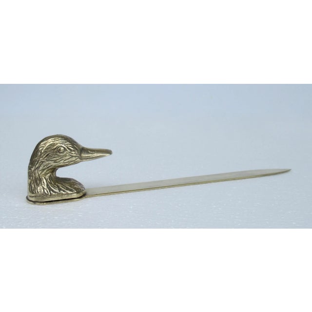 Vintage Mid-Century Brass Mallard Duck Letter Opener For Sale - Image 13 of 13