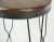 Traditional Pair of Restored Vintage Black Steel Frame Round Oak Plant Stands For Sale - Image 3 of 9
