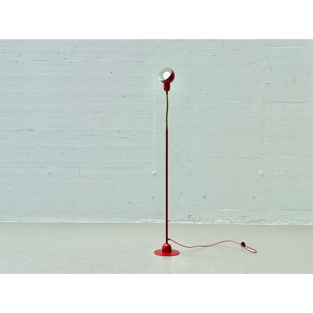 Red Metal Gooseneck Floor Lamp, 1970s For Sale - Image 4 of 14