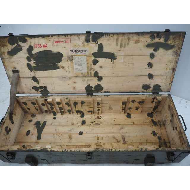 Industrial Wooden Army Crate, 1960s For Sale - Image 12 of 16