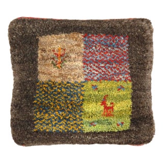 Pasargad DC Fine Hand Knotted Persian Gabbeh Pillow For Sale