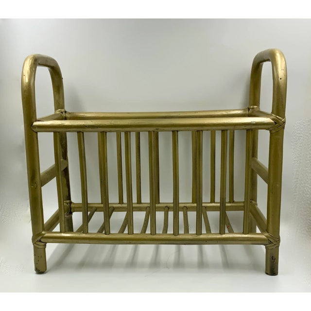 1940s 1940s Bamboo Art Deco Magazine Rack For Sale - Image 5 of 5