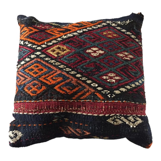 Old TurkishTribal Kilim Pillow 11" H For Sale