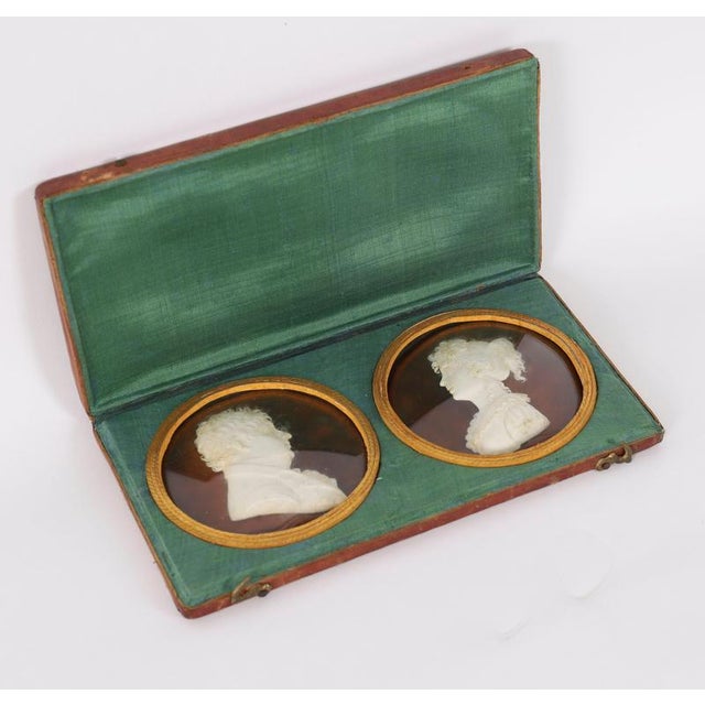 Antique Framed Grand Tour Wax Portrait Reliefs, 19th Century, Set of 2 For Sale - Image 11 of 13