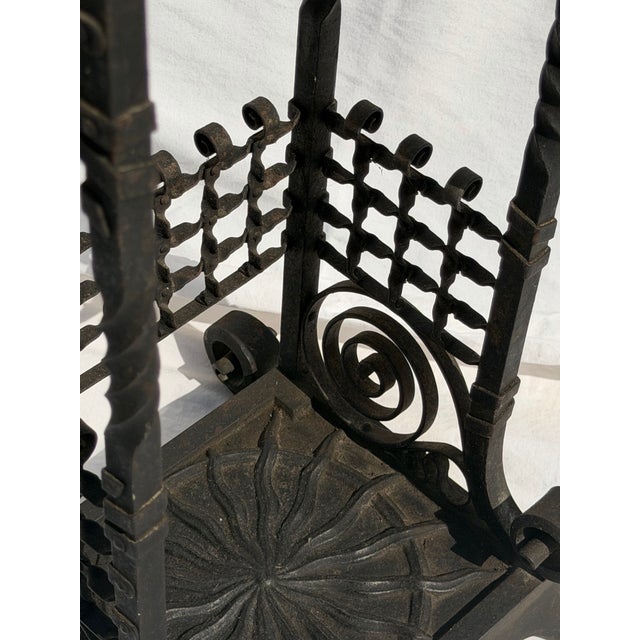 Thomas Jekyll (Attr.) (1827-1881) Cast and Wrought Iron Walking Stick Stand, Umbrella Stand, or Fire Place Tool Stand c.1875 For Sale - Image 9 of 12