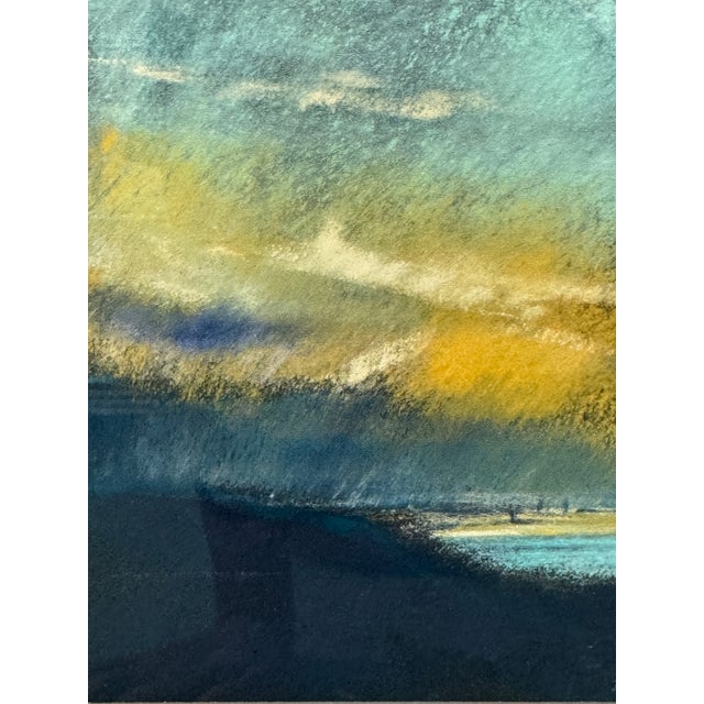 Off-white Wendy Goldberg Dawn on the Lake Pastel Painting For Sale - Image 8 of 12