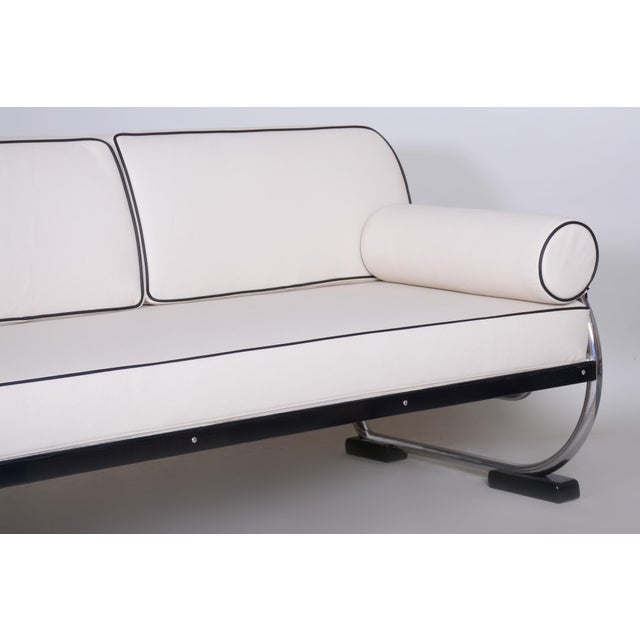 Metal Bauhaus Sofa in Chrome, Steel, Leather by R. Slezák for Slezak Factories, Czech, 1930s For Sale - Image 7 of 11
